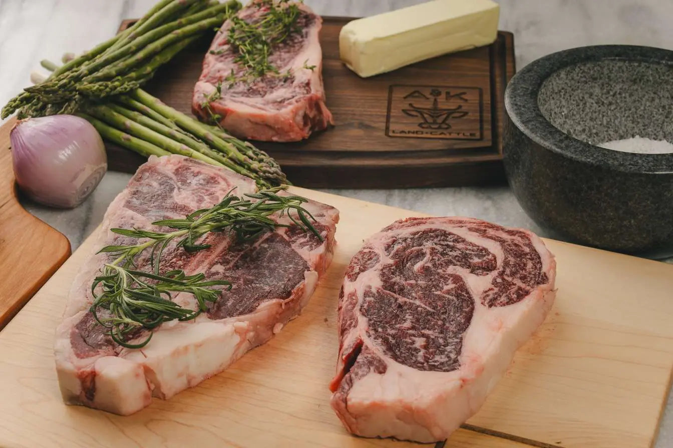 A&K Land & Cattle – Ribeye Steak, Oklahoma farm-raised dry-aged beef, shipped frozen nationwide.