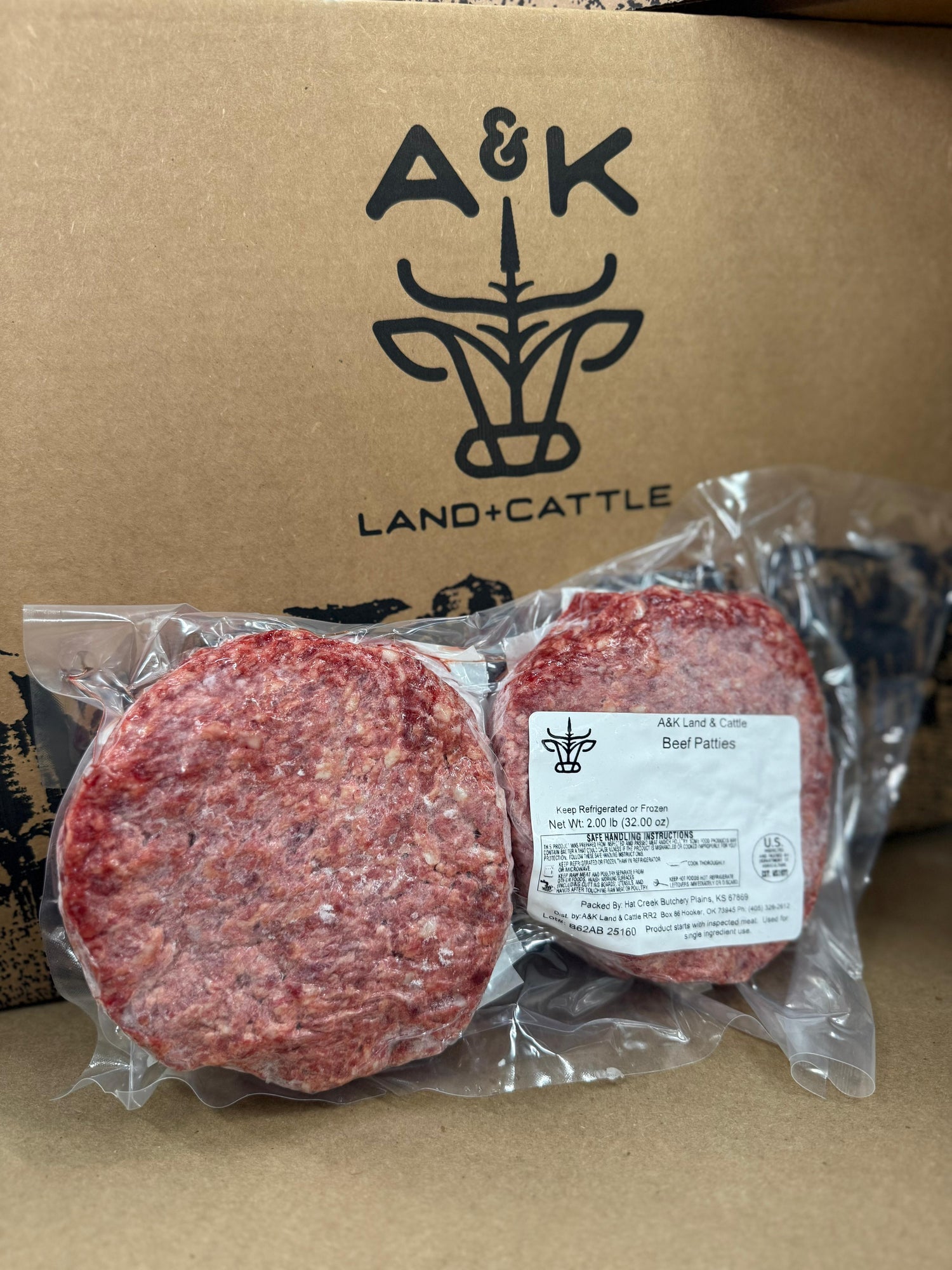 Beef Patties – 4 × ½-lb patties (2 lbs total)