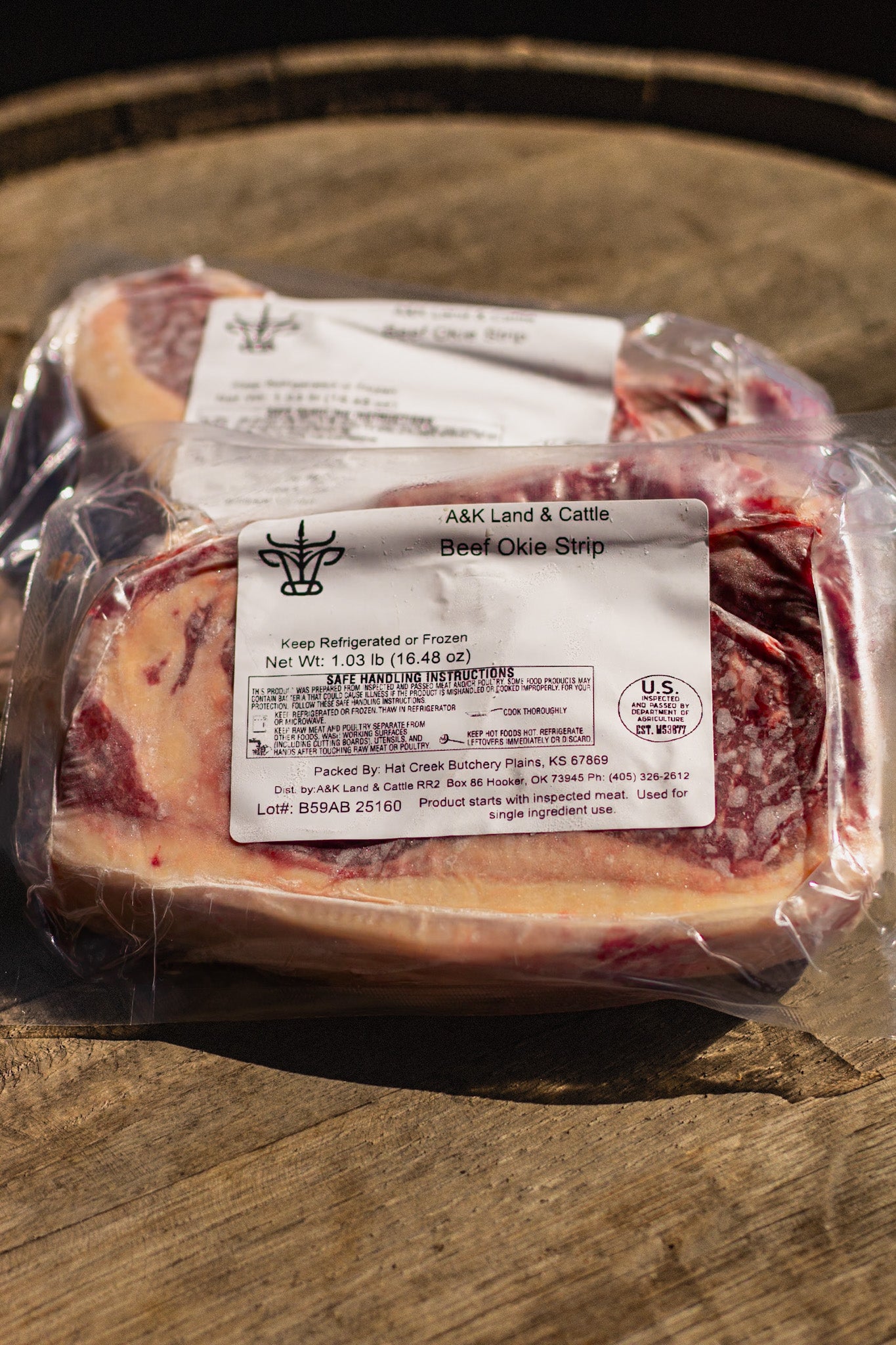 Okie Strip Steak – 1 steak (Avg. 1.3–1.4 lbs)
