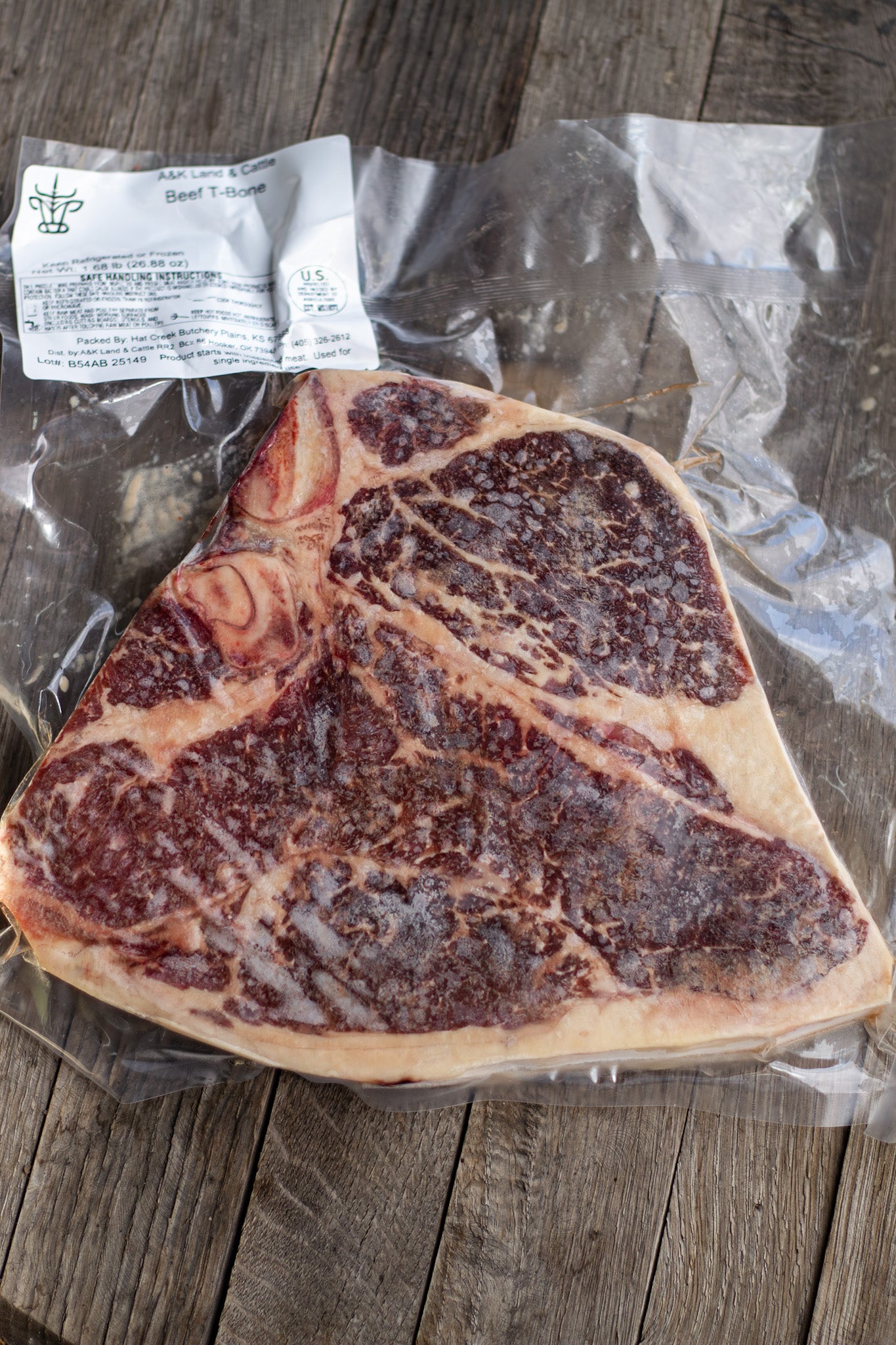 T-Bone Steak – 1 steak (Avg. 1.7–1.9 lbs)