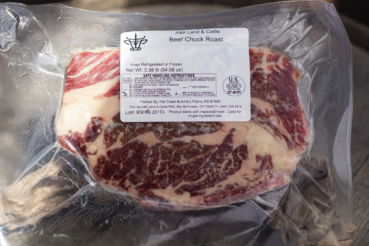 Chuck Roast – 1 roast (Avg. 3–4 lbs)